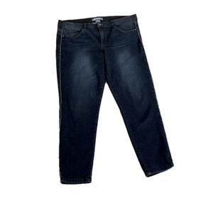 Democracy Ab Solution Tuxedo Jeans, Size 16, Dark Wash Blue Denim.